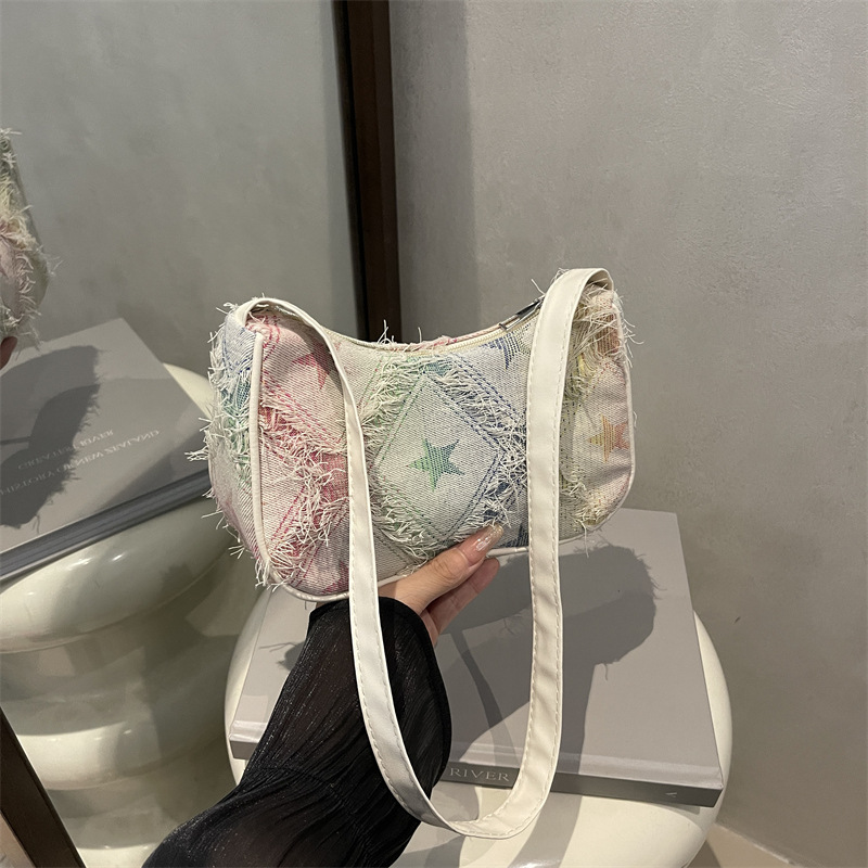 2025 Gradient Star Jeans Design Chain Shoulder Bag Bags Jeans al por mayor desde 1 pieza