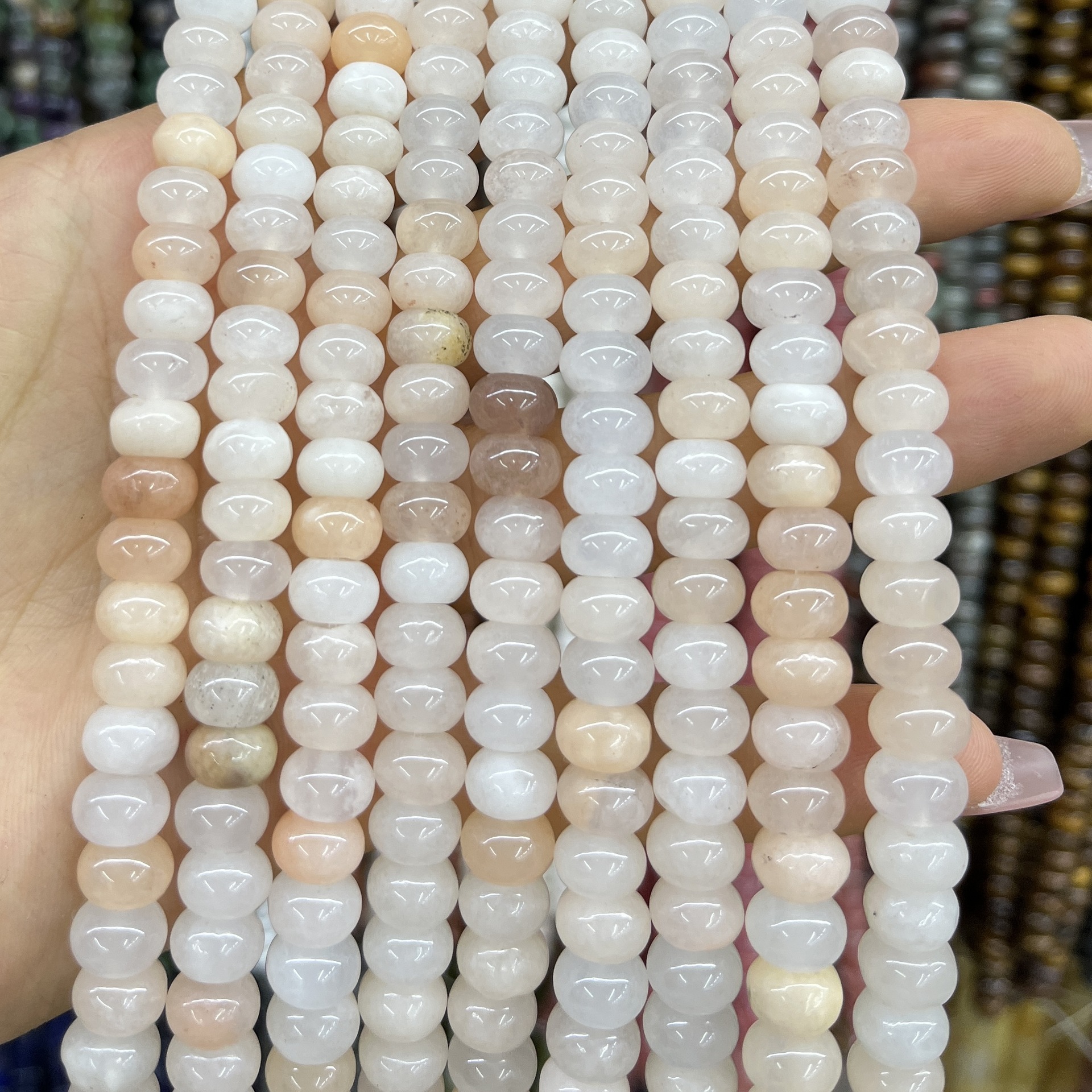 Piedra natural 5 * 8 Abaco Piedra Shoushan DIY accesorios de joyería collar de cuentas separadoras cuentas de posicionamiento cuentas al por mayor