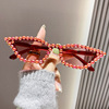 Fashionable sunglasses from pearl, neon glasses suitable for photo sessions, cat's eye, graduation party, European style