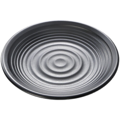 Melamine tableware black matte barbecue plate round plastic dish plate flat plate round hot pot restaurant plate commercial plate
