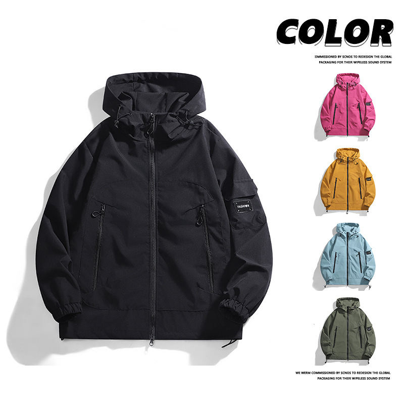 789 春と秋の新作ジャケット、男性と女性用、カップル向けのパーソナライズされた多用途のファッショナブルなジャケット、ルーズフード付き|undefined