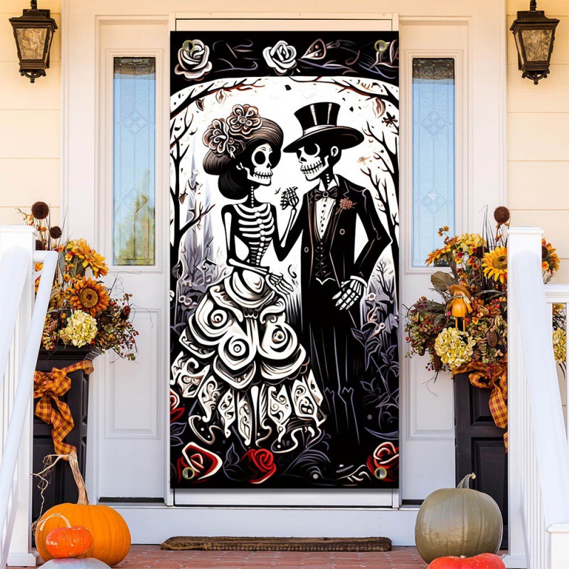 Fabricante directo de decoración de Halloween de fondo colgar decoración de Halloween de la boda marco de la puerta de calavera
