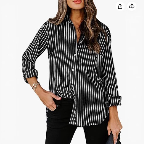 2025 Independent Station Popular Women's Summer Shirts New European and American Trendyy Shirts Stripesd Pattern Printed 3D Shirts