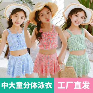Children's Swimwear Wholesale Princess Little Girl Baby 2-12 Years Old Middle and Older Kidsren Hot Spring Girl Split Swimsuit Girl