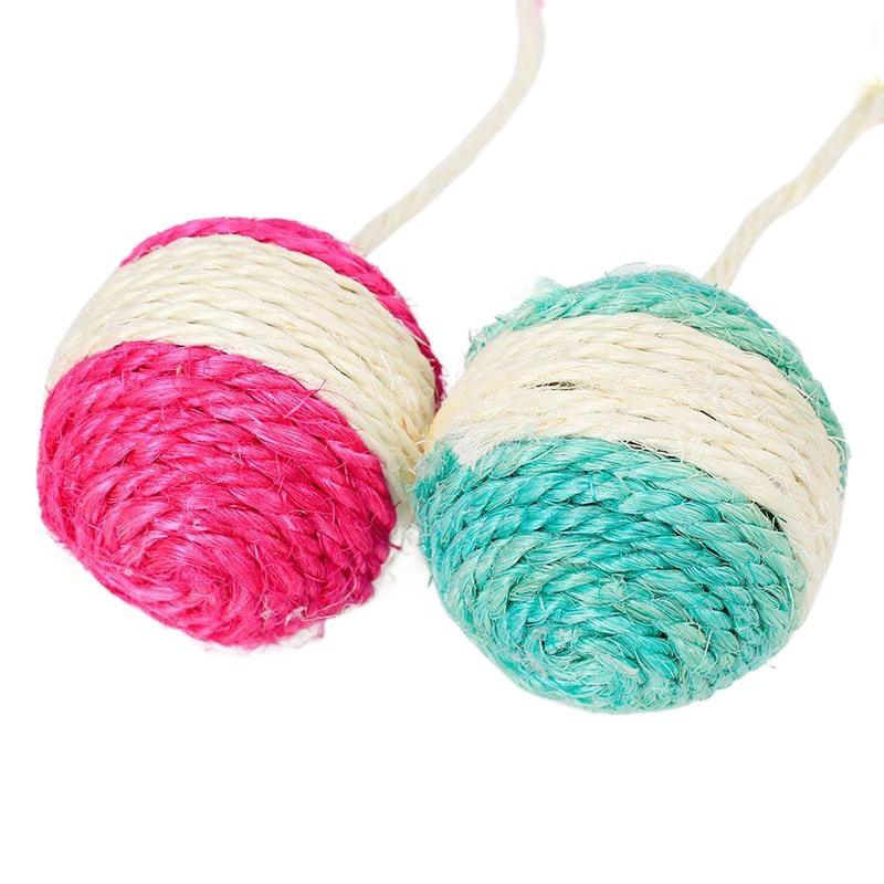 Fábrica al por mayor shisal shuttlecock bola mascota gato molar molienda garra colorido anillo de la pluma del grano juguete del gato