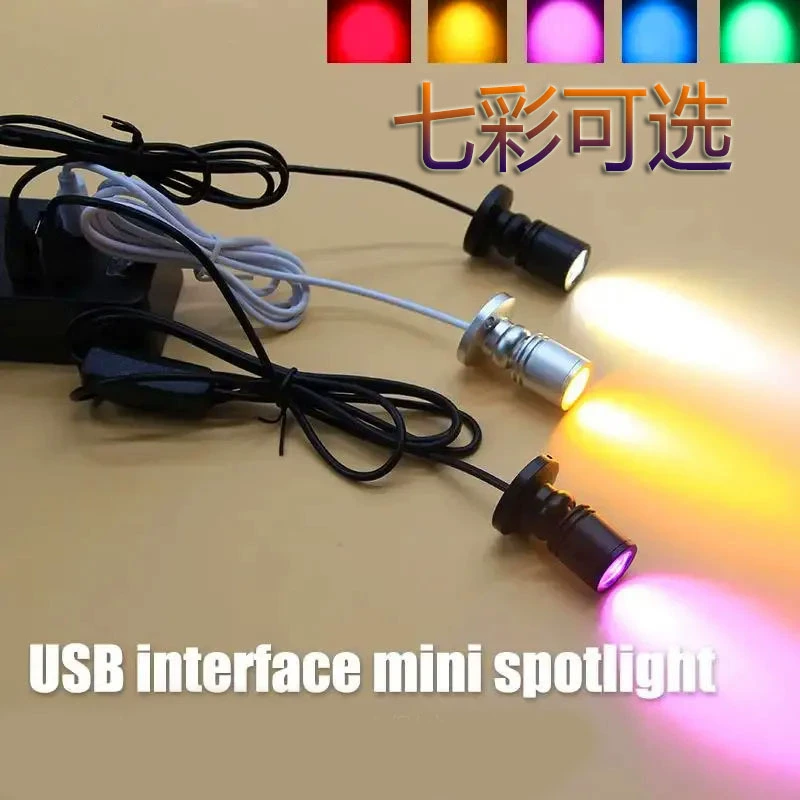 Светодиодный USB 5V 3W Светодиодный прожектор Поверхностный монтаж шкаф витрина счетчик ювелирный свет прожектор
