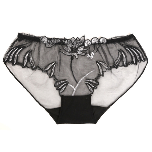 Underwear for women sexy lace mesh large size transparent charming girl embroidery summer thin high elastic briefs 835