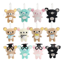 可爱卡通小熊毛绒公仔熊哥熊妹基础款日系玩偶包包钥匙扣挂饰礼物