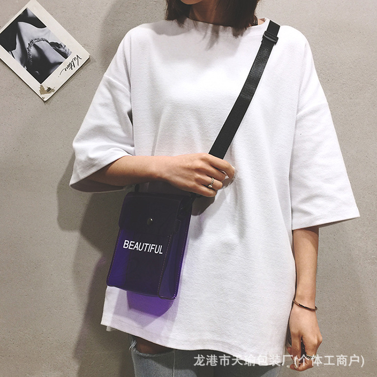 时尚透明果冻包新款潮流网红Ins日韩系简约斜挎单肩包迷你手机包