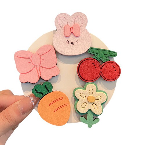 Girls Cartoon Forehead Bangs Sticker Cute Children's Broken Hair Artifact Baby Velcro Sticker Baby Fetal Hair Clip Headgear