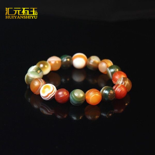 Natural Xinjiang Alxa agate silk-wrapped bracelets for men and women colorful bracelets Wenwan agate jewelry live source