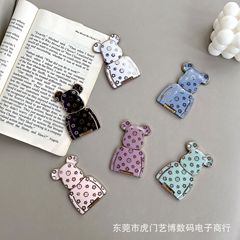 卡通暴力小熊五金拉杆手機殼背貼式支架桌面支架適用蘋果華為支架