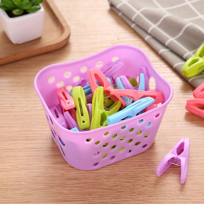 物干しクリップ屋外30匹防風物干しクリップ家庭用シーツ固定クリップ下着靴下プラスチックバスケット付きクリップ|undefined