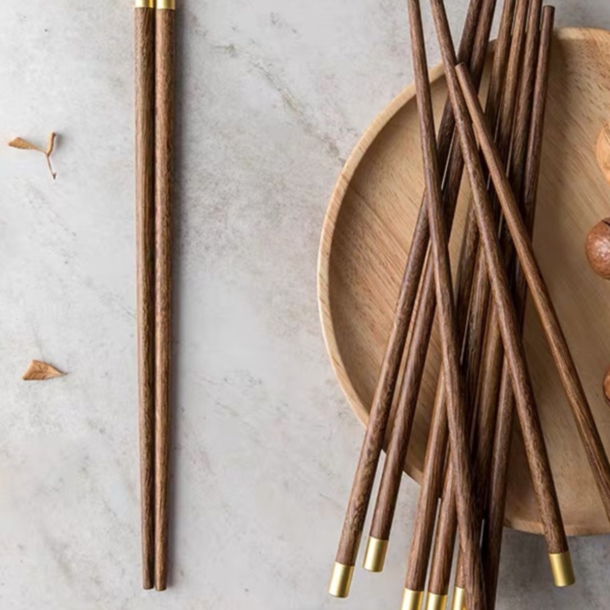 福字顶鸡翅木元筷子家用圆筷防滑防霉天然实木1-10双家庭套装