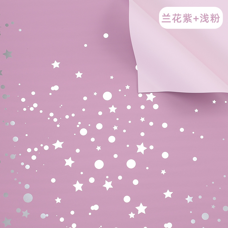 Papel de embalaje ins estilo brillante cielo estrellado papel de embalaje simple material de embalaje de regalo avanzado papel impermeable grueso de dos colores