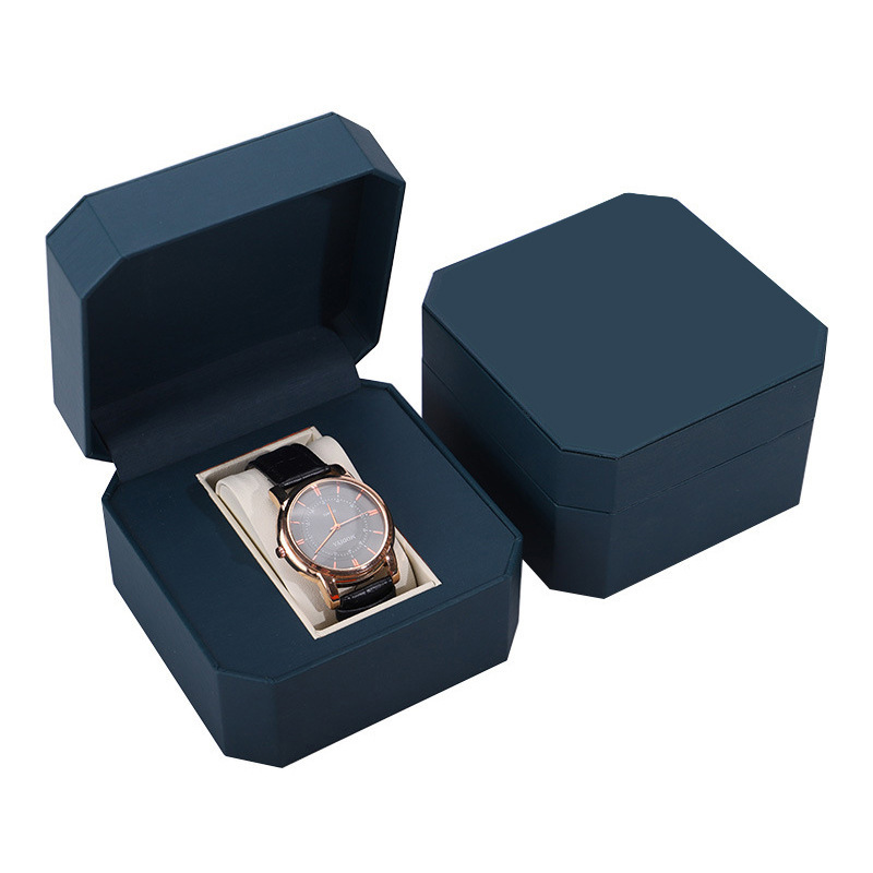 Fuente de fábrica pu caja de reloj flip reloj caja de embalaje pu cuero joyería caja de almacenamiento caja de reloj al por mayor