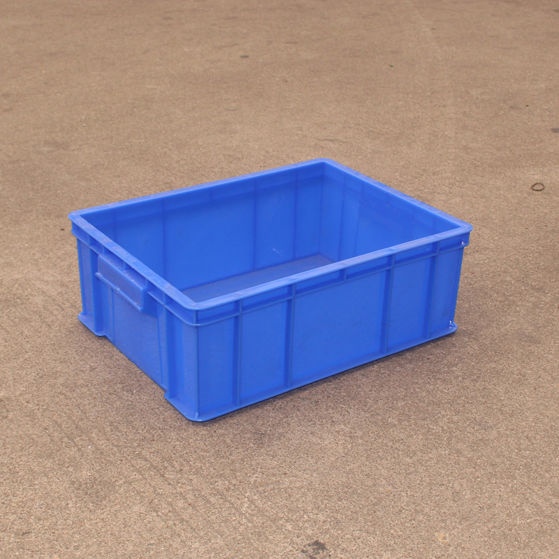 揭阳汕头直供 批发加厚蓝色塑料胶箱 车间工厂工具零件边角料胶框