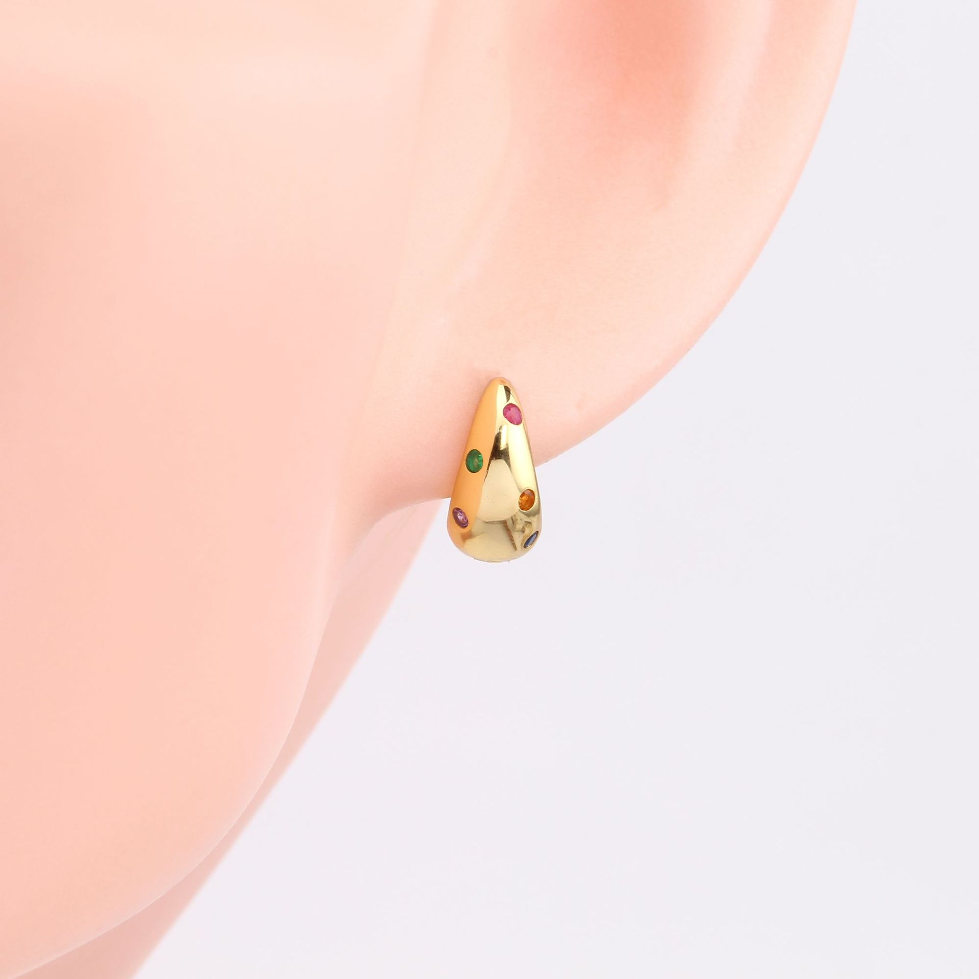 White Gold Plated, Gold Plated Plating Material Zircon Inlay Material Earrings Classification 1 Pair Quantity 1 Pair 925 Sterling Silver 925 Sterling Silver Zircon U Shape Earrings