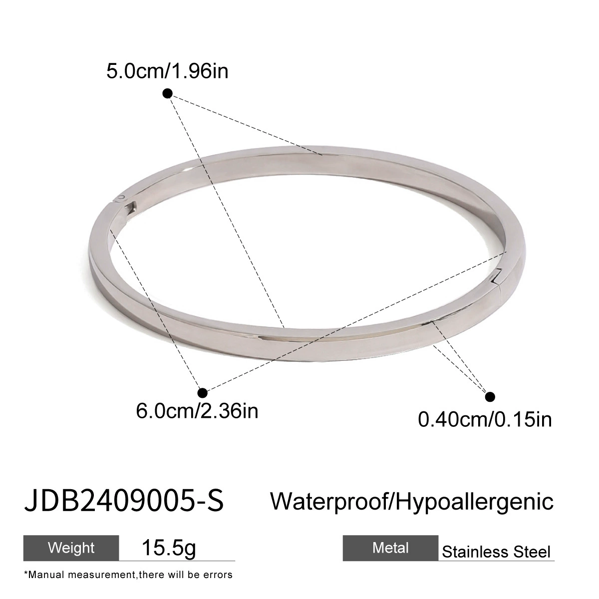 杰鼎 Glossy Bracelet Stainless Steel, Jewelry, European Style