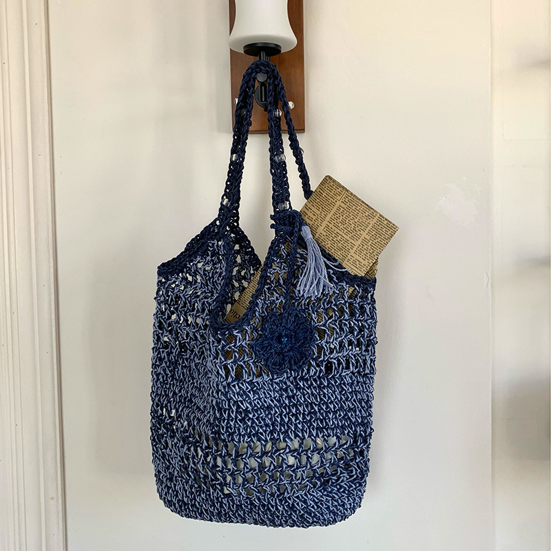 新しい小さな新鮮な中空織り感わら織りファッションイントレンドレディースバッグショルダーバッグハンドバッグ|undefined
