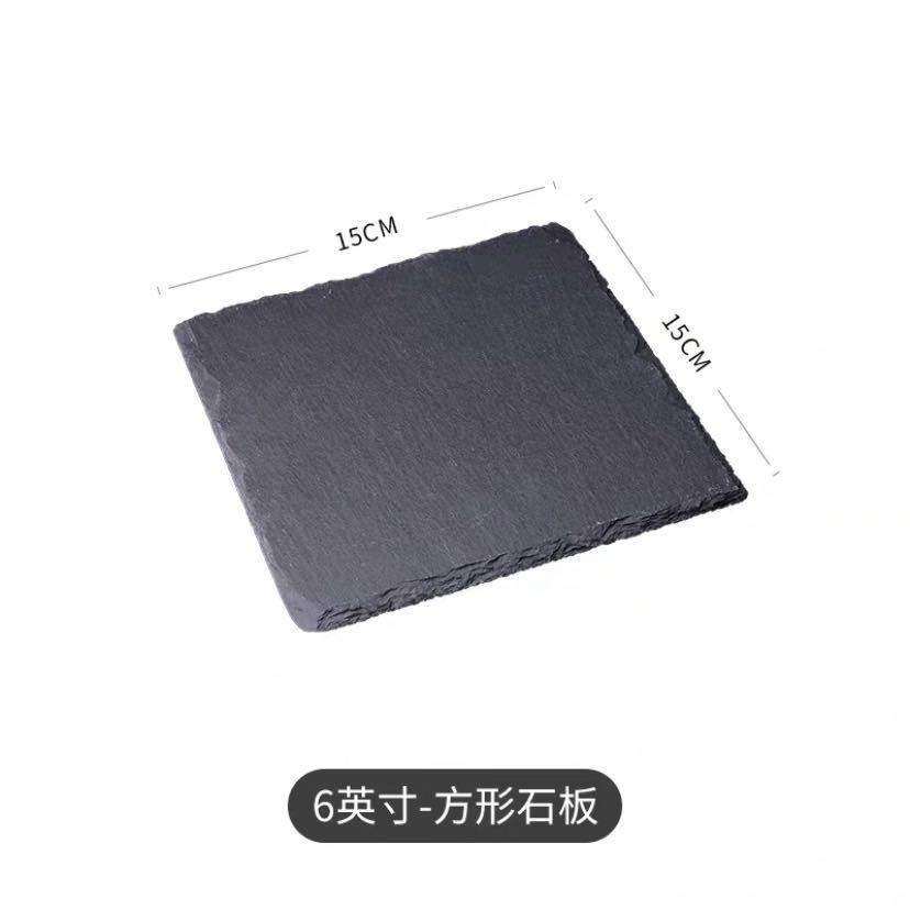 Fábrica al por mayor de estilo europeo en forma de corazón Placa de posavasos pizarra negro natural roca montaña almohadilla de aislamiento térmico de Esquisto