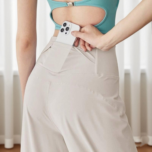 High-waisted wide-leg women's moisture-wicking loose straight-leg flowing slimming running fitness casual yoga pants