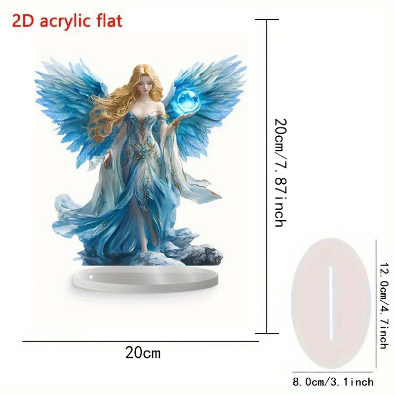Nuevos productos transfronterizos Ángel de la guardianía decoración acrílica decoración plana 2D decoración multifuncional decoración festiva