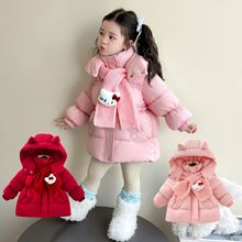 女童新款冬装2025新款加厚棉服棉衣儿童洋气加绒外套棉袄防寒外套