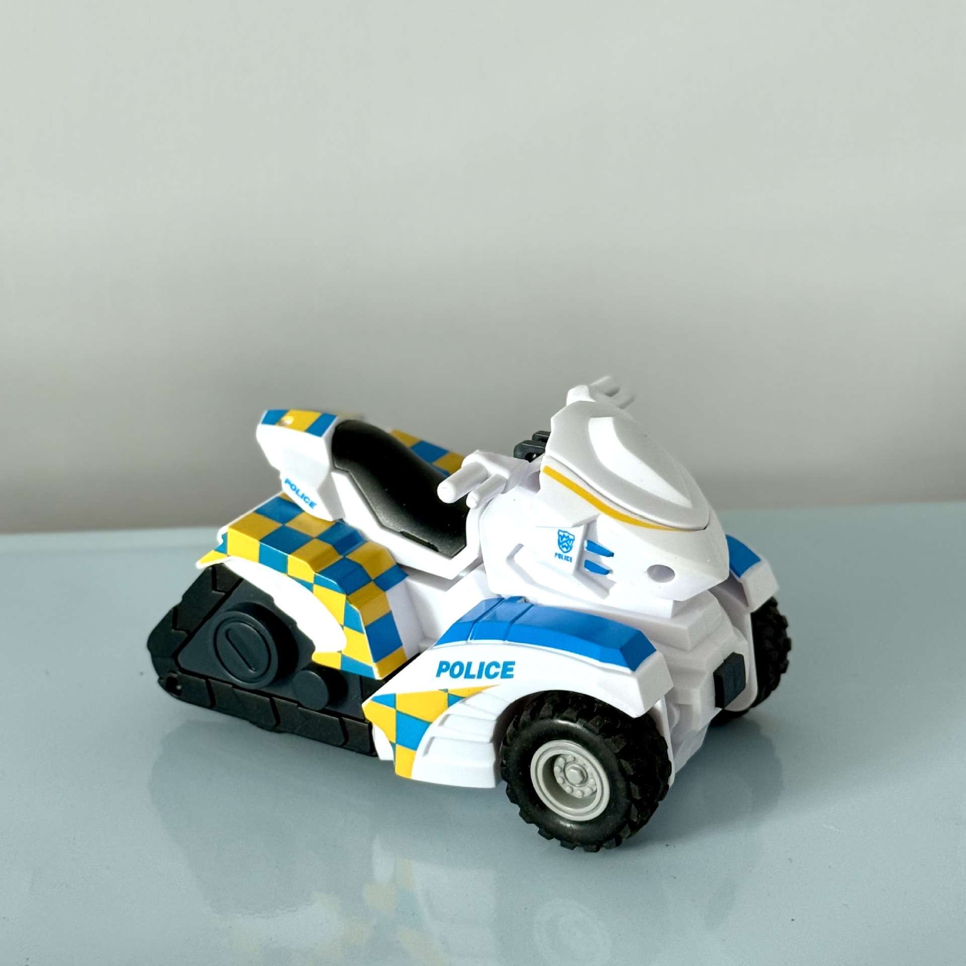 Modelo de coche de simulación motocicleta inercial para niños colisión deformable coche de policía especial juguete regalo al por mayor