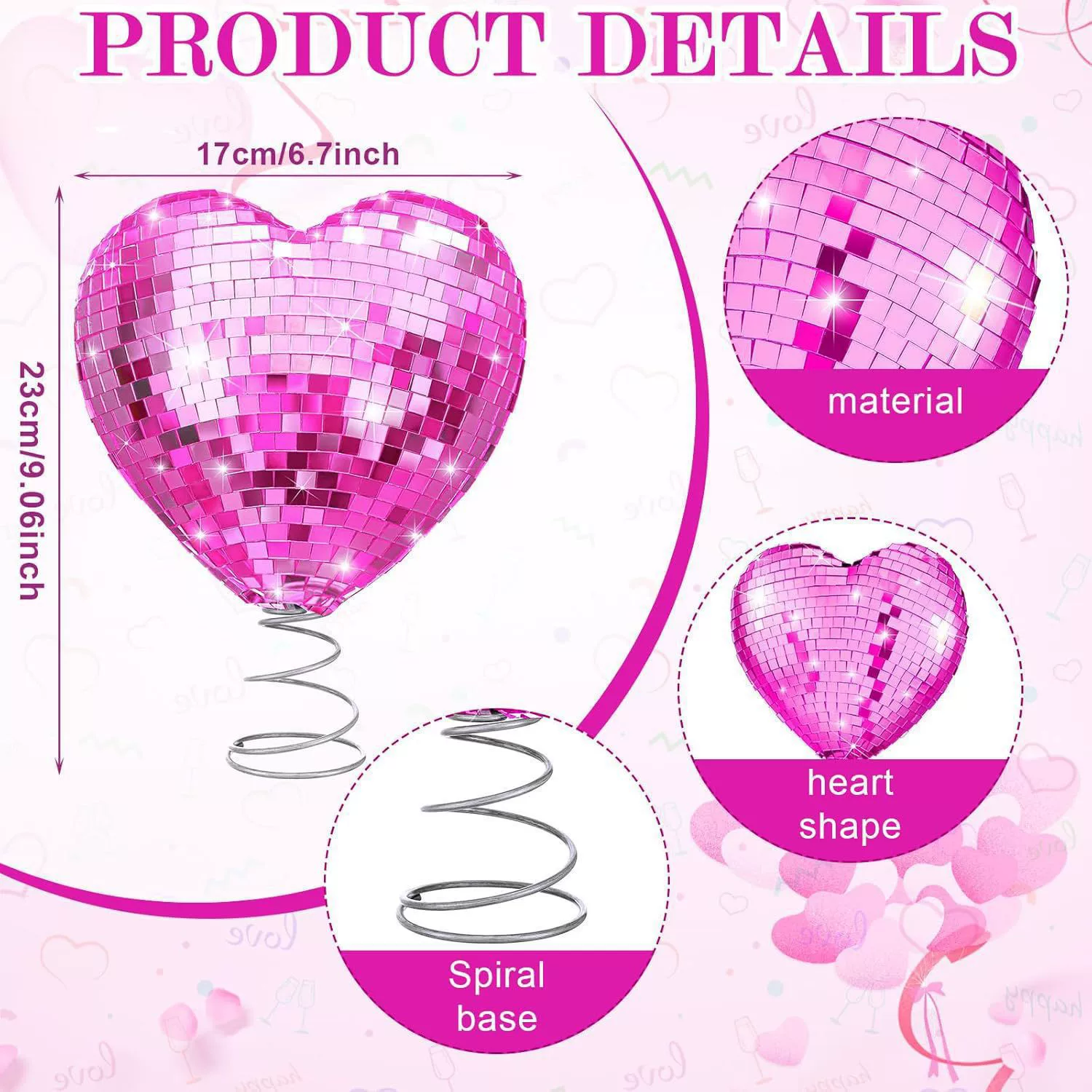 П}"Layout for St. Valentine's Day, pendant, decorations, mirror effect"