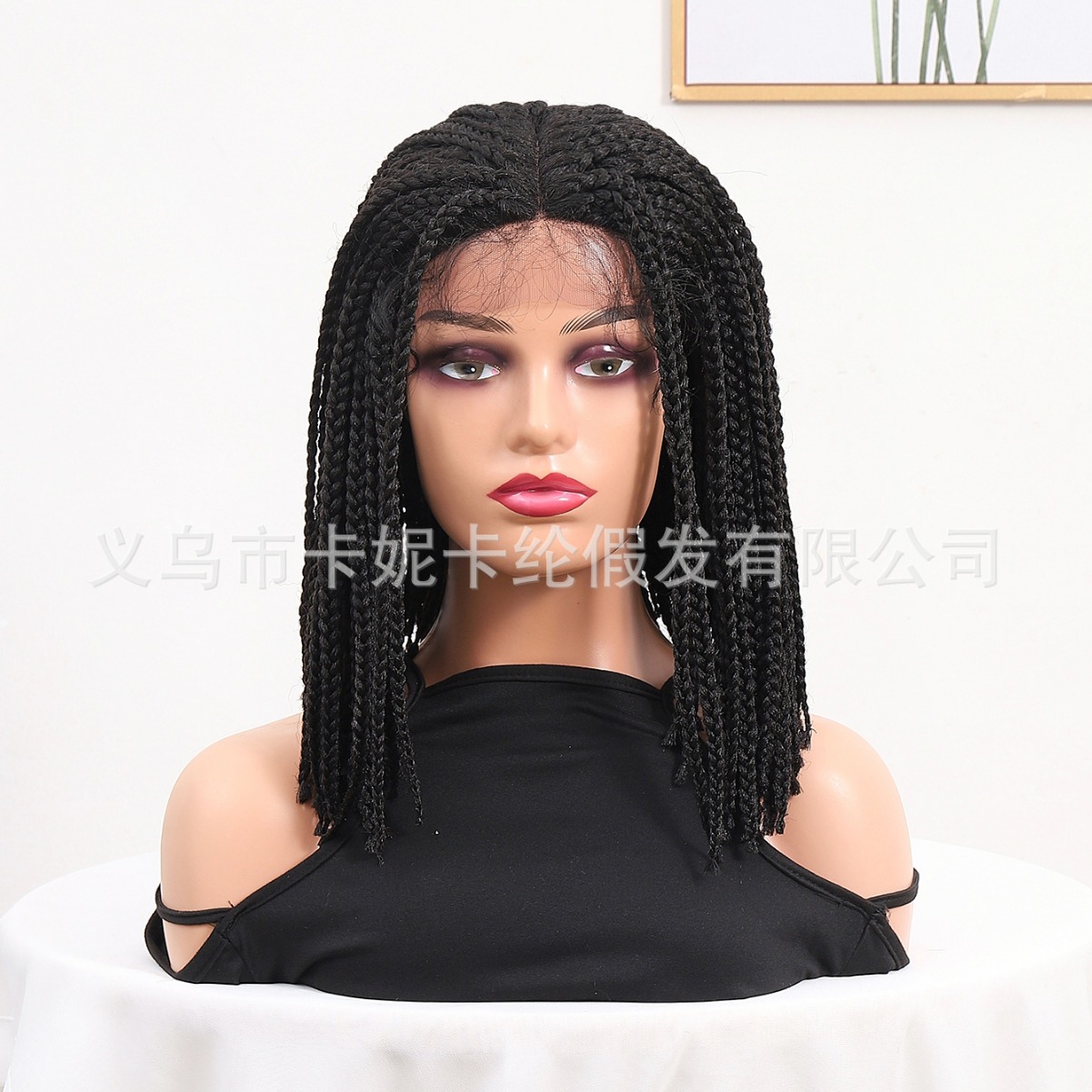 NEWLOOK nuevo estilo europeo y americano transfronterizo negro rizado caballo pequeño estilo corto peluca de cabello humano real encaje cubierta de cabeza