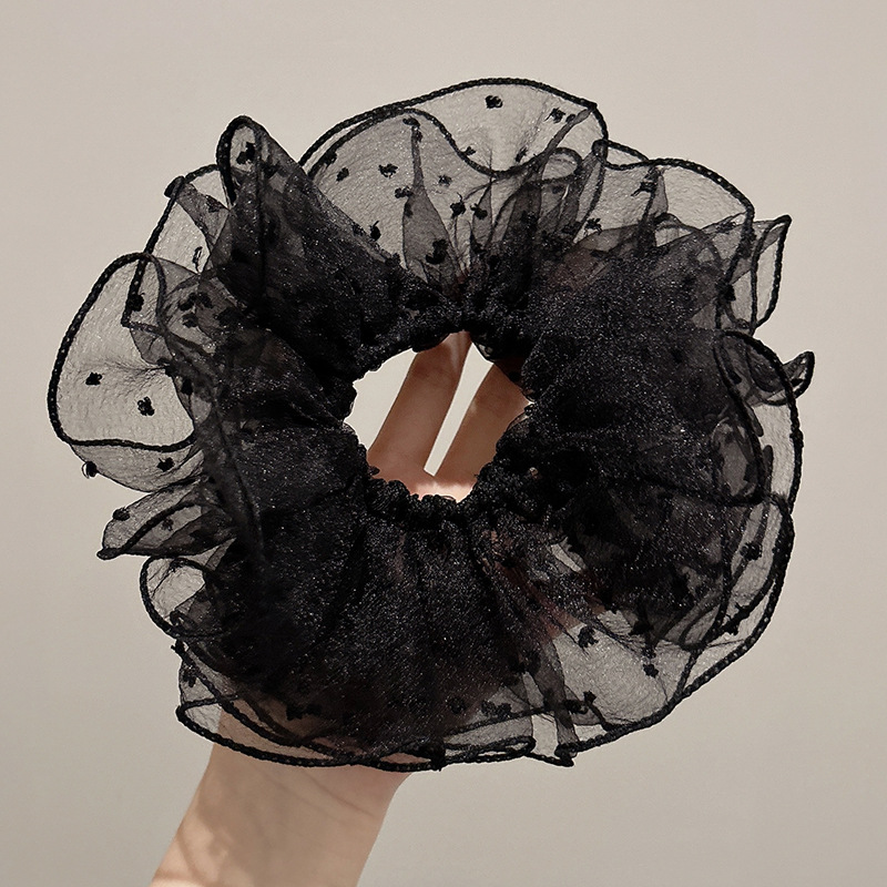 El encaje francés punto de onda arco intestino grueso anillo de cabello para mujeres de alta calidad cuerda de cabello de alta elasticidad cuerda de cabello adornamiento