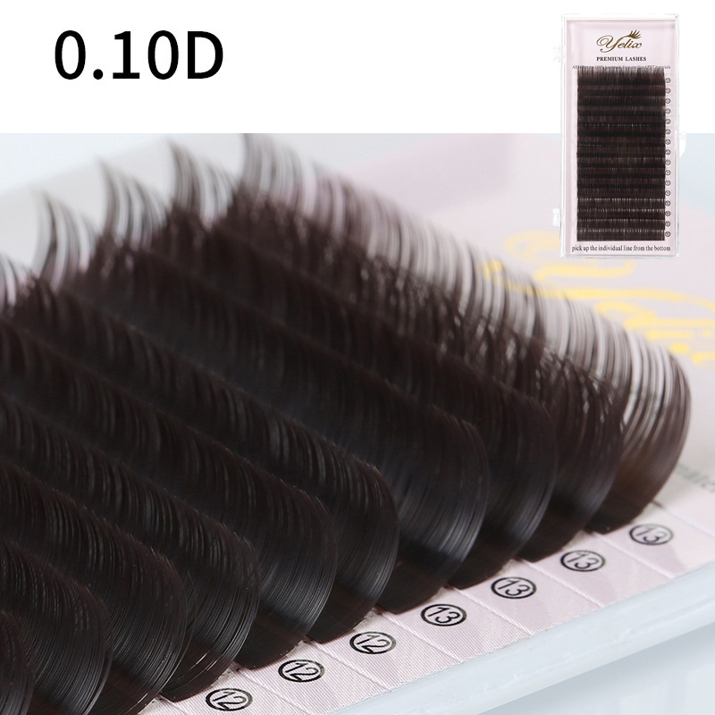 Fábrica de injerto de pestañas transfronterizas, una sola raíz de gran capacidad, pestañas redondas negras marrones, pestañas curvas, flores naturales, pestañas falsas al por mayor