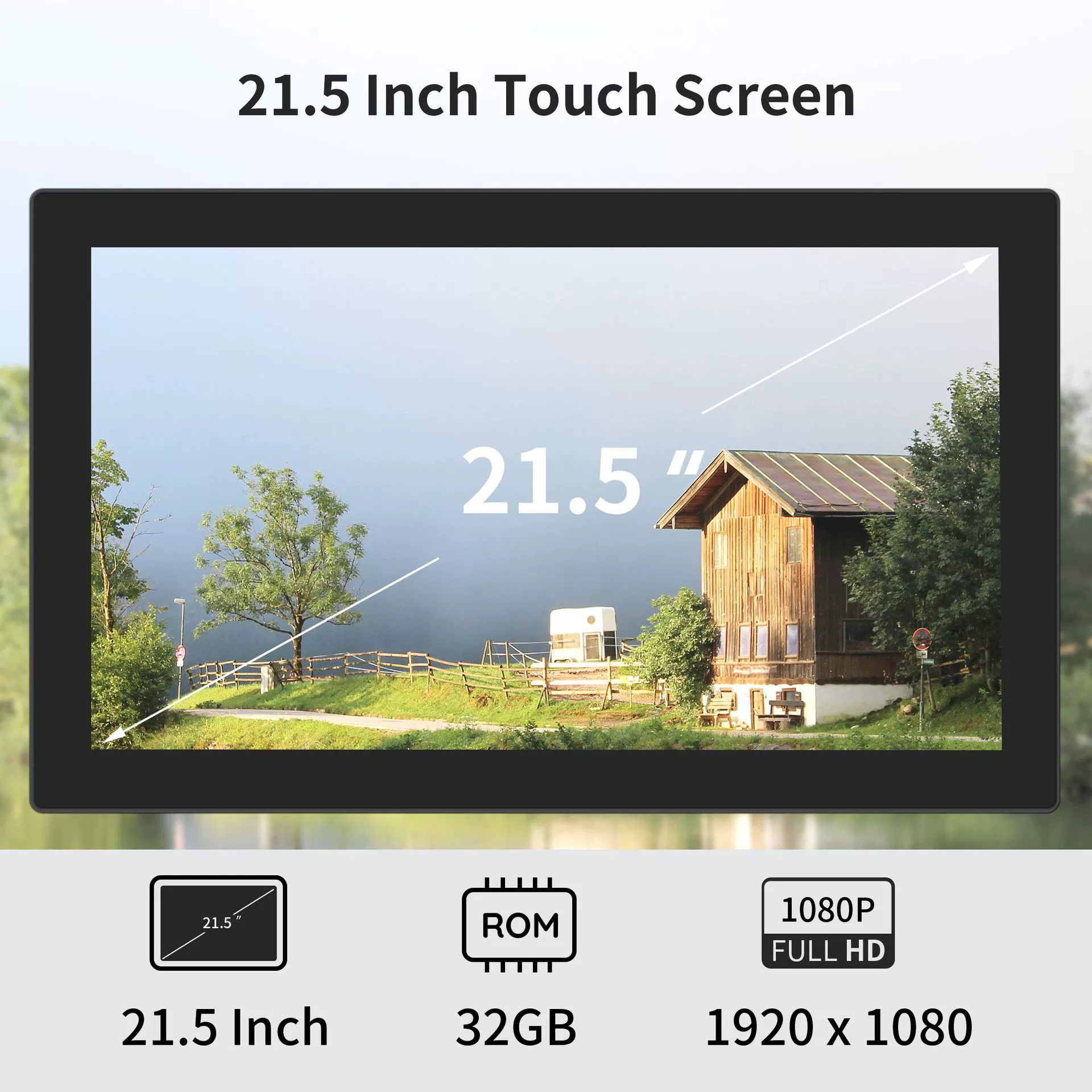 Облачная фоторамка 21.5" 32 ГБ IPS сенсорный экран, удалённая передача, умный фотоальбом Frameo