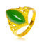 越南沙金镀金碧玉橄榄尖戒指时尚工艺仿黄金戒指玉髓戒指女士饰品