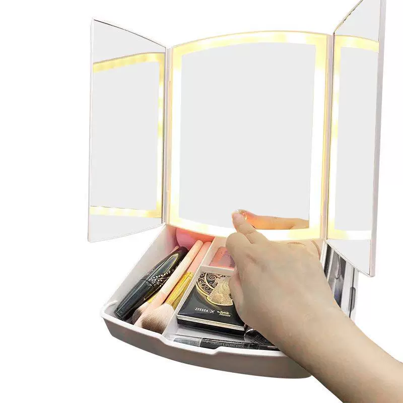Складная LED косметическая зеркало с подсветкой Sankao Storage Fashion, новое общежитие, сенсорное зеркало для макияжа