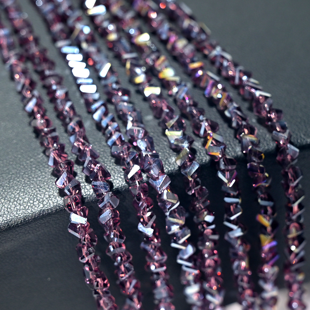 Collar de perlas de cristal de diamante de cristal triangular de 4 mm collar de perlas sueltas de bricolaje artesanal accesorios de ropa accesorios de cadena de teléfono móvil accesorios de cadena de teléfono móvil image 17