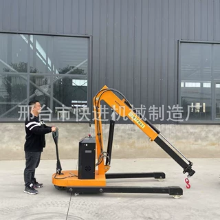 定制全电动升降移动吊机液压悬臂升降旋转电动吊车载1吨提升机2吨