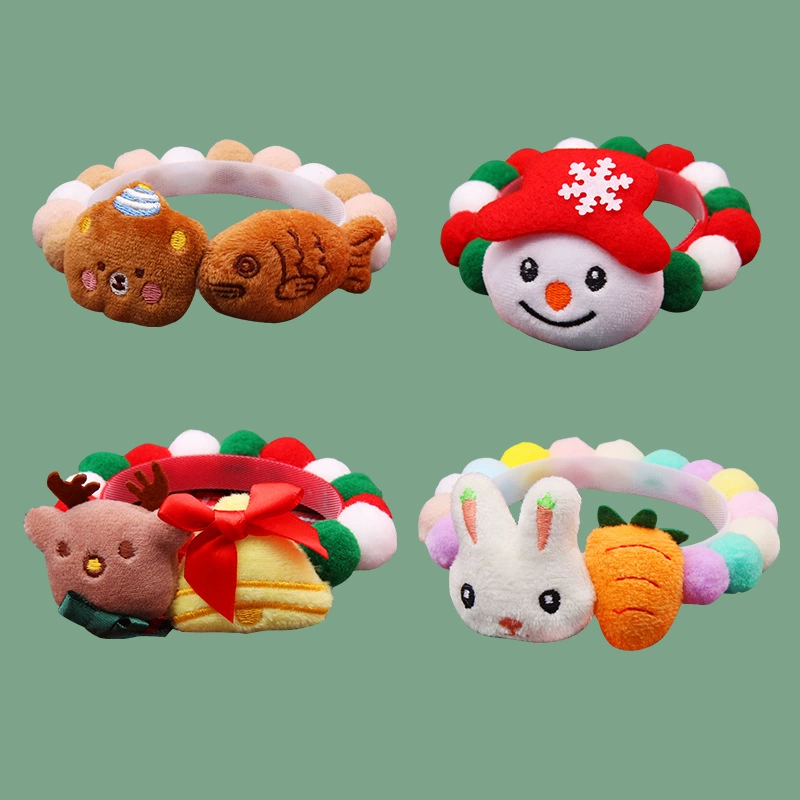 Pet собака кошка мультфильм плюшевые мяч воротник Рождественская елка шляпа цвет кошка собака шарф декоративное ожерелье