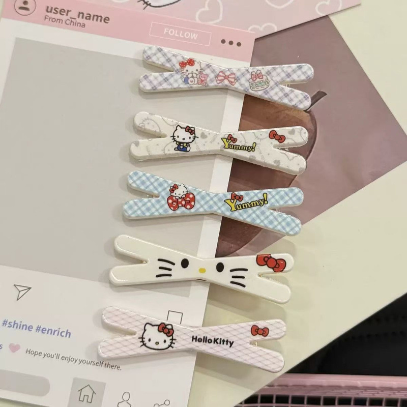 甜美卡通kitty猫发夹可爱少女心侧边夹刘海夹少女感发卡头饰学生|undefined