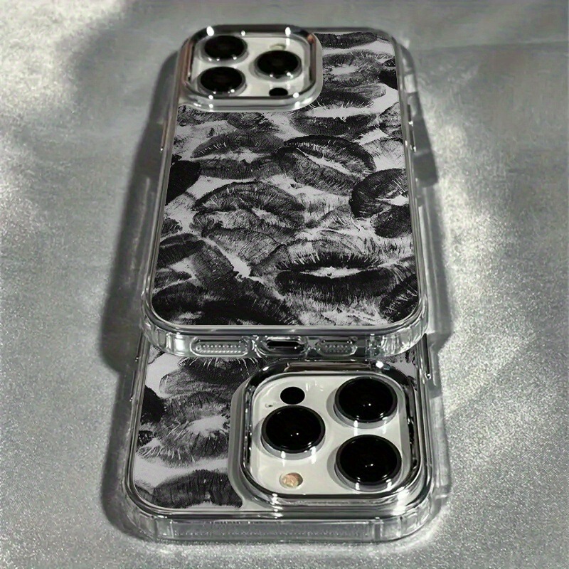 Black Lips Suitable for Apple 15Promax Mobile Phone Case Iphone14 Creative 13 Niche 12 Soft Shell 11