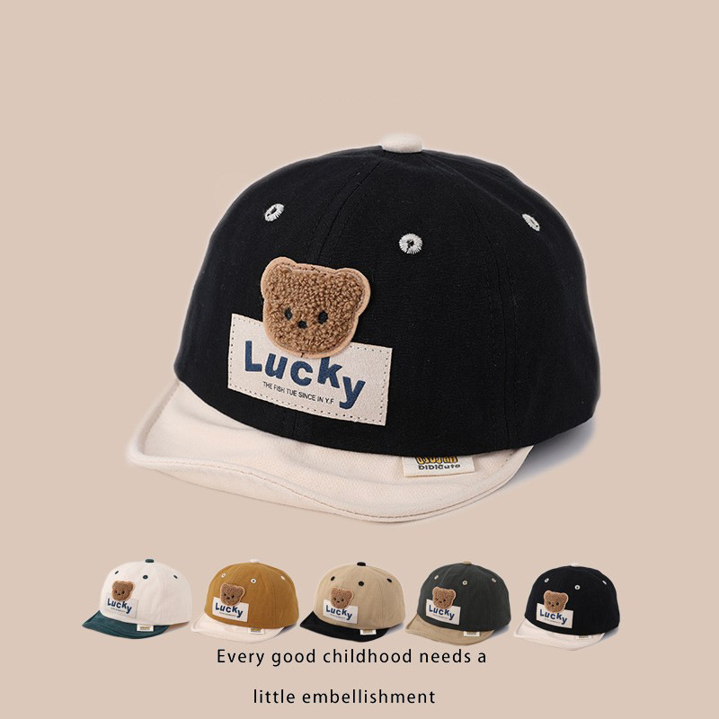 Sombreros bebés primavera y otoño lindos osos bebés varones sombreros de pato de verano niñas sombreros de béisbol de borde suave delgados