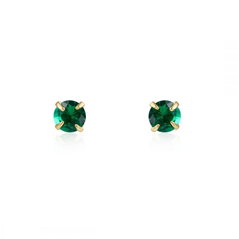 Fashion Simple Multicolor Zircon Four Claw Earrings display picture 4