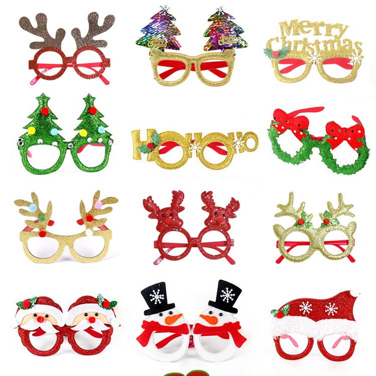 Venta caliente decoraciones de Navidad gafas traje Festival adultos niños artículos de regalo de Navidad sombrero cabeza hebilla aro al por mayor