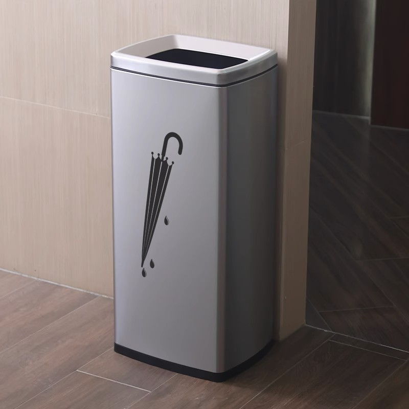 Cubo paraguas Comercial Grande rectangular de acero inoxidable luz paraguas de lujo de almacenamiento de tubo de lluvia vestíbulo del hotel hogar paraguas soporte