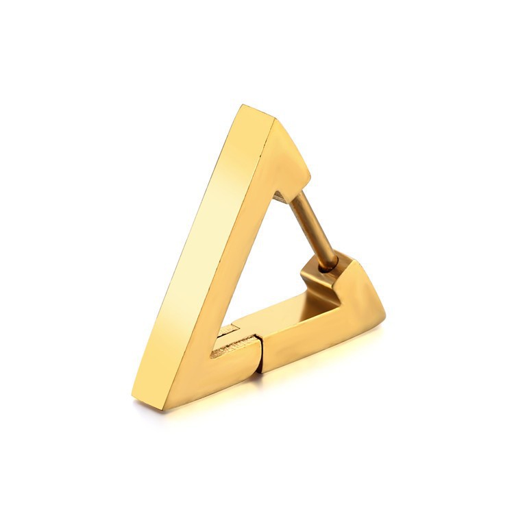 Titanium Steel Material 1 Piece Simple Style Triangle Geometric Polishing Plating Titanium Steel Ear Studs