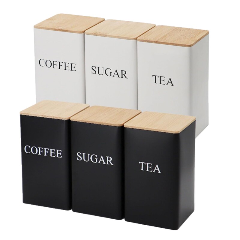 クリエイティブな竹と木の蓋付き高級茶缶ブリキ収納ギフトボックスコーヒー豆キャンディー収納防湿密封缶|undefined