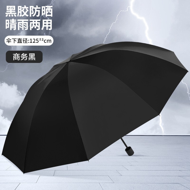 批发手动折叠雨伞加固加厚结实耐用耐磨防暴雨大号高端商务三人伞|undefined