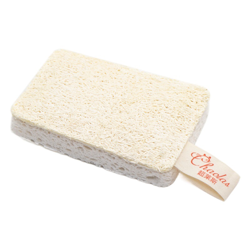 Engrosamiento lavavajillas limpieza estropajo cocina artefacto de limpieza engrosada esponja de pulpa de madera de algodón para lavar platos loofah