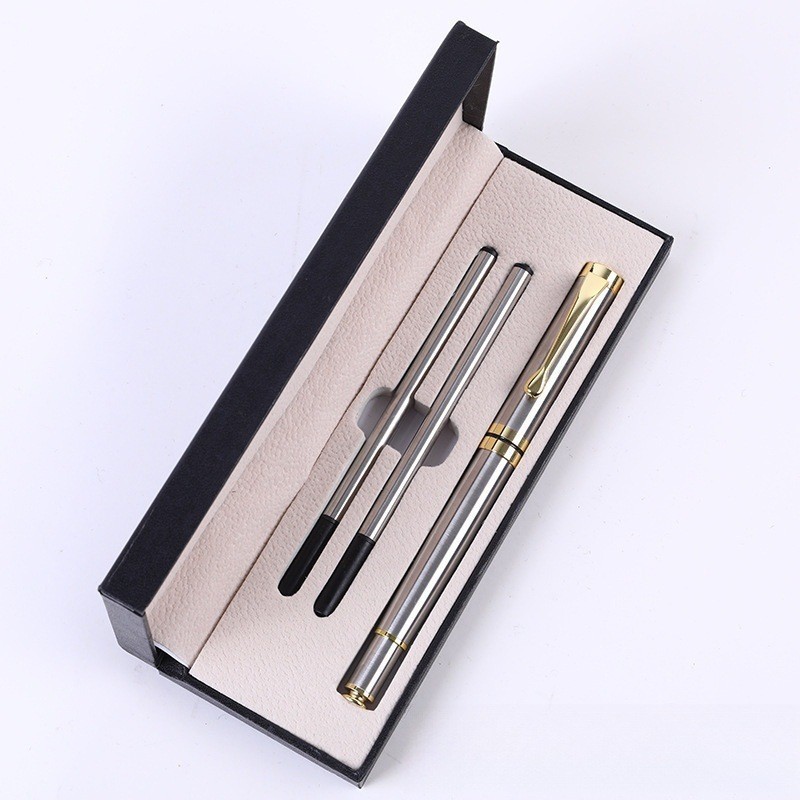 Caja de regalo en stock, bolígrafo de alta calidad, bolígrafo de firma de laca negra, publicidad de regalo, bolígrafo de grabación de alta calidad